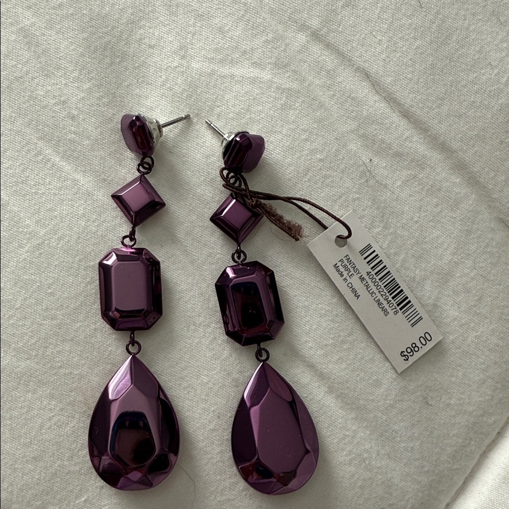 Purple Statement Earrings